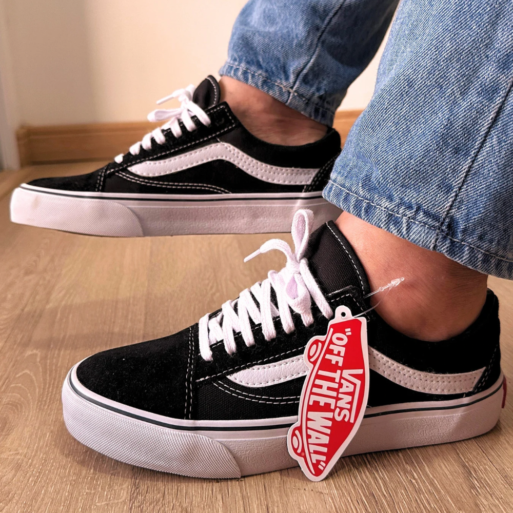 Tenis vans deals preto e branco