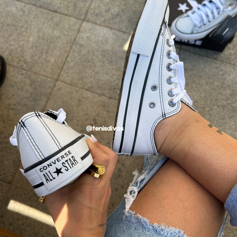 Tenis all star branco de 2024 couro feminino