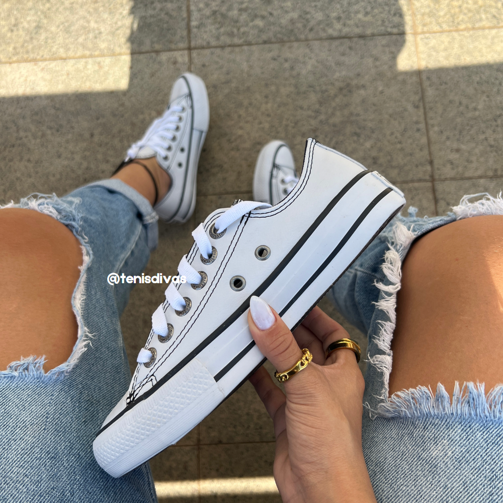 Couro Sintético All Star Branco Feminino Couro Feminino All Star