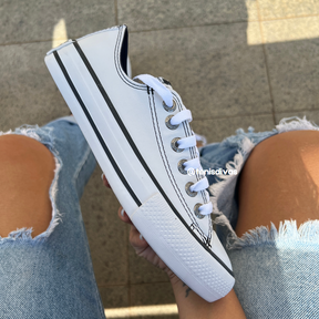 Tênis All Star Couro Branco Feminino Premium