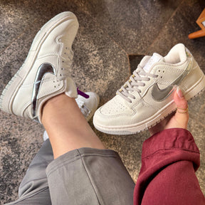 Tênis Nike Dunk Branco Prata Premium
