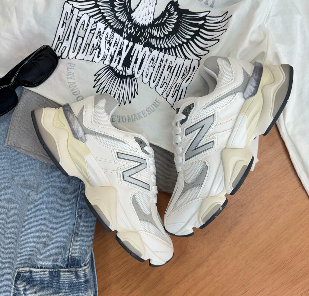 Tênis New Balance 9060 Sea Salt Branco Couro Legítimo