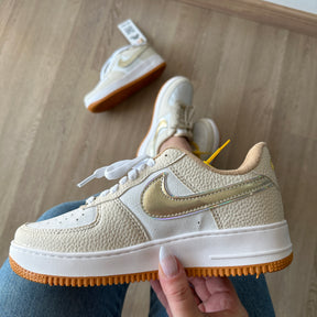 Tênis Nike Air Force Croco Ouro Premium