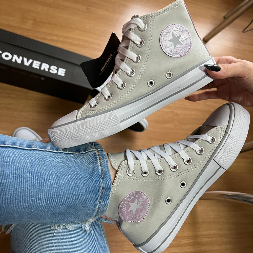 Tenis all star cinza cano sales alto