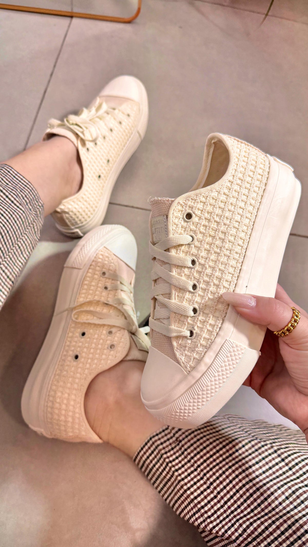 Tênis All Star Areia Renda Plataforma Premium