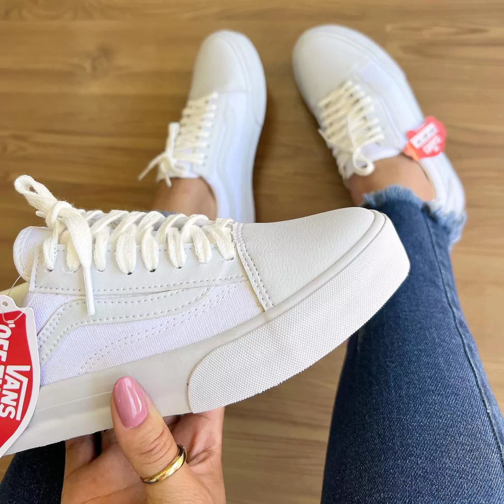 Tênis Vans Old Skool Branco Clássico Premium